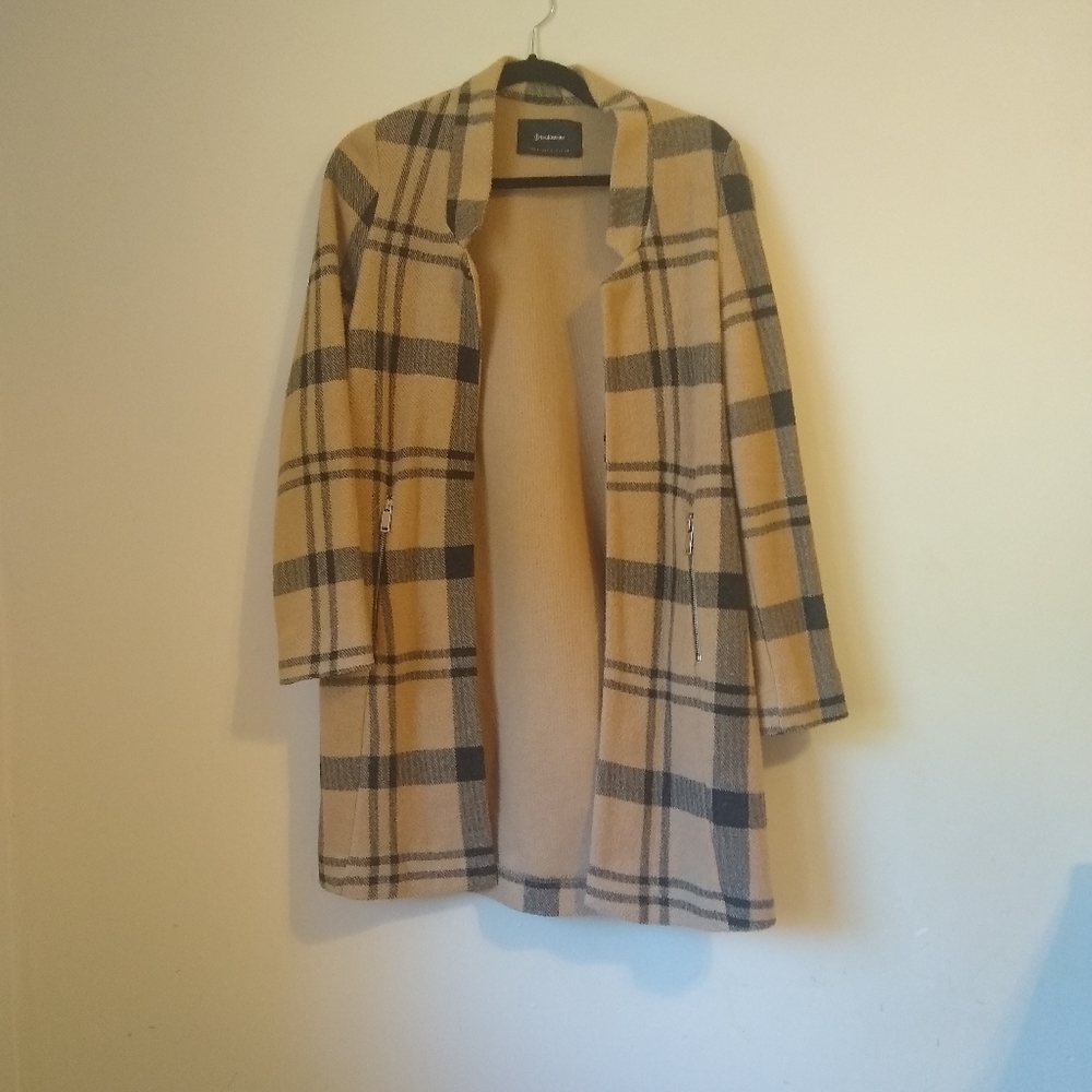 Stradivarius Check Coat